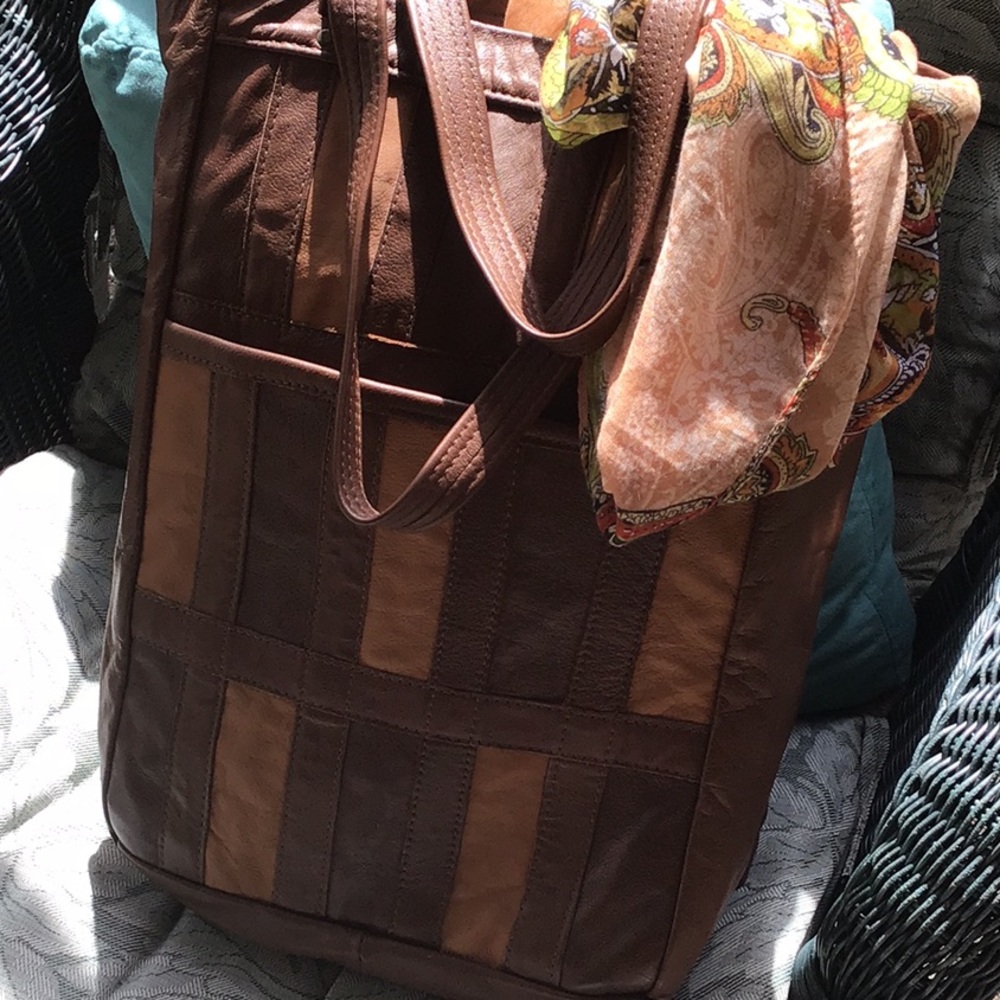 Patchwork Leather Tote Bag